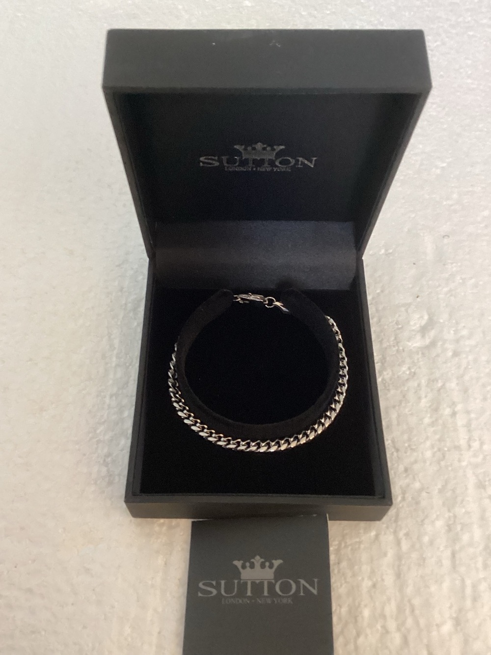 Rhona Sutton Silver Stainless Steel Curb Chain Bracelet